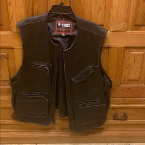 Heavy duty leather vest.